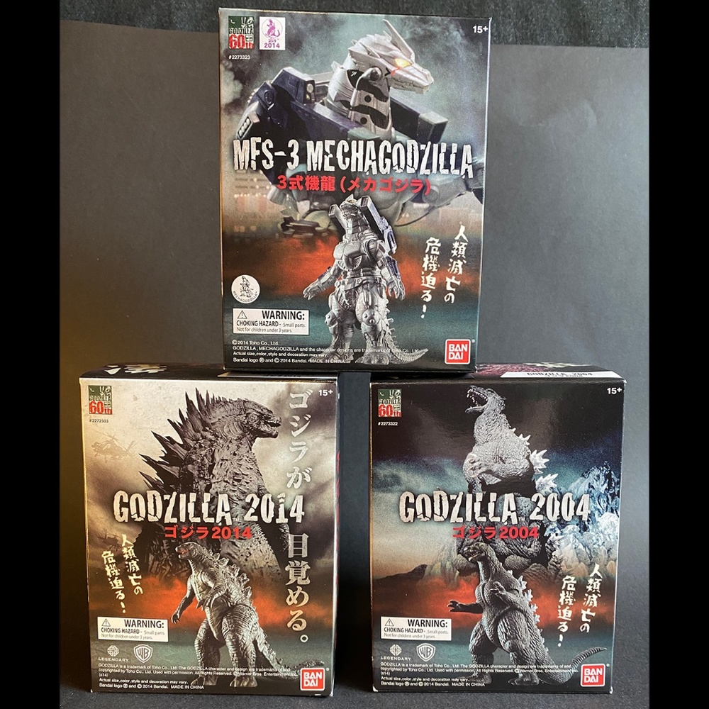 Godzilla 2004, Godzilla 2014 & MFS-Mechagodzilla Bandai 2014 (Factory Sealed)